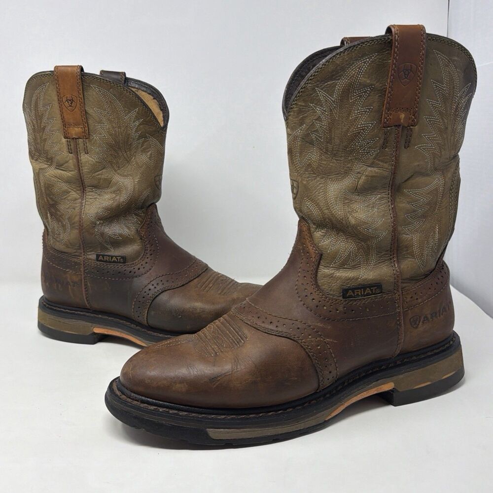 Ariat WorkHog Men’s 9EE Aged Bark Leather Pull On Work Boots 10001188